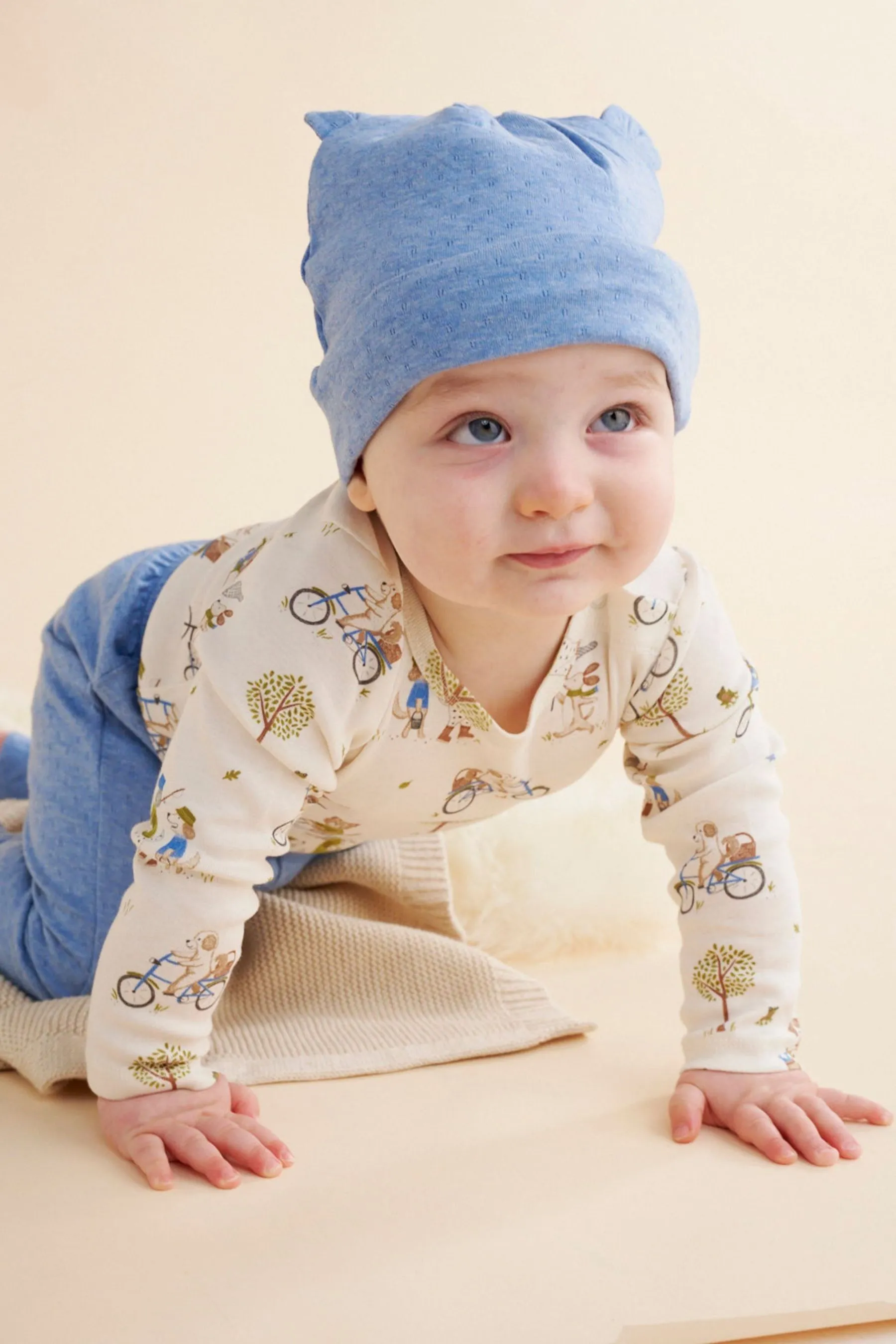 Purebaby 3 Piece Baby Hat, Legging & Romper Set    