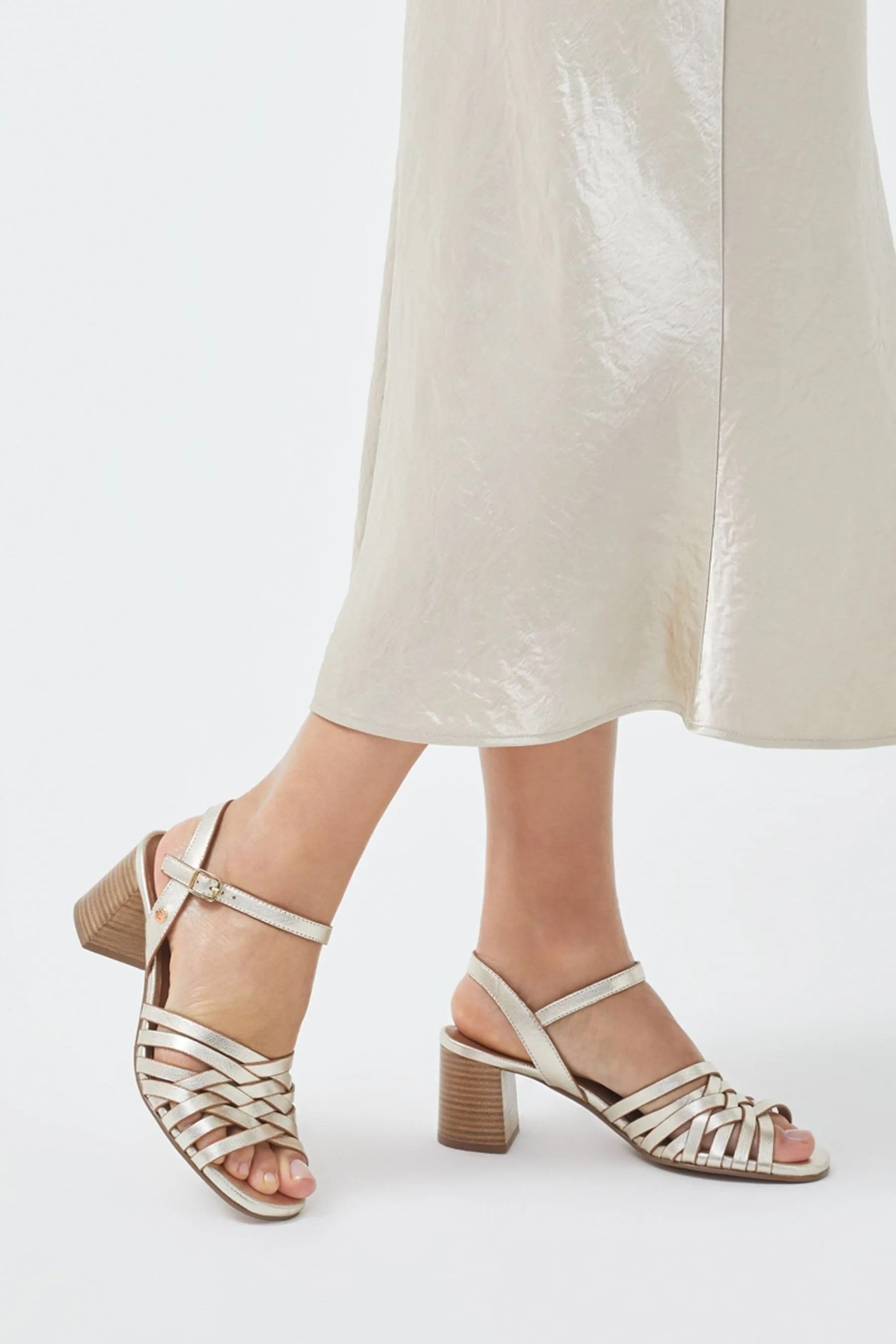 Radley London - Oro - Crossways Road Dettagli metallizzati - Sandali intrecciata con tacco largo