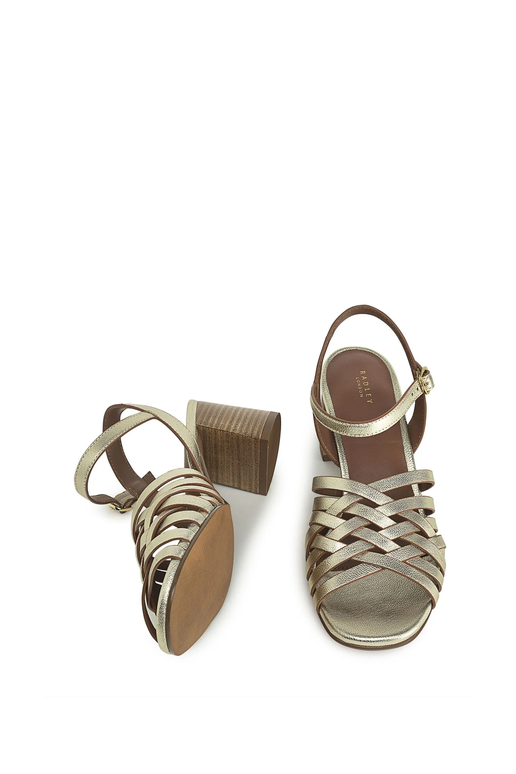 Radley London - Oro - Crossways Road Dettagli metallizzati - Sandali intrecciata con tacco largo