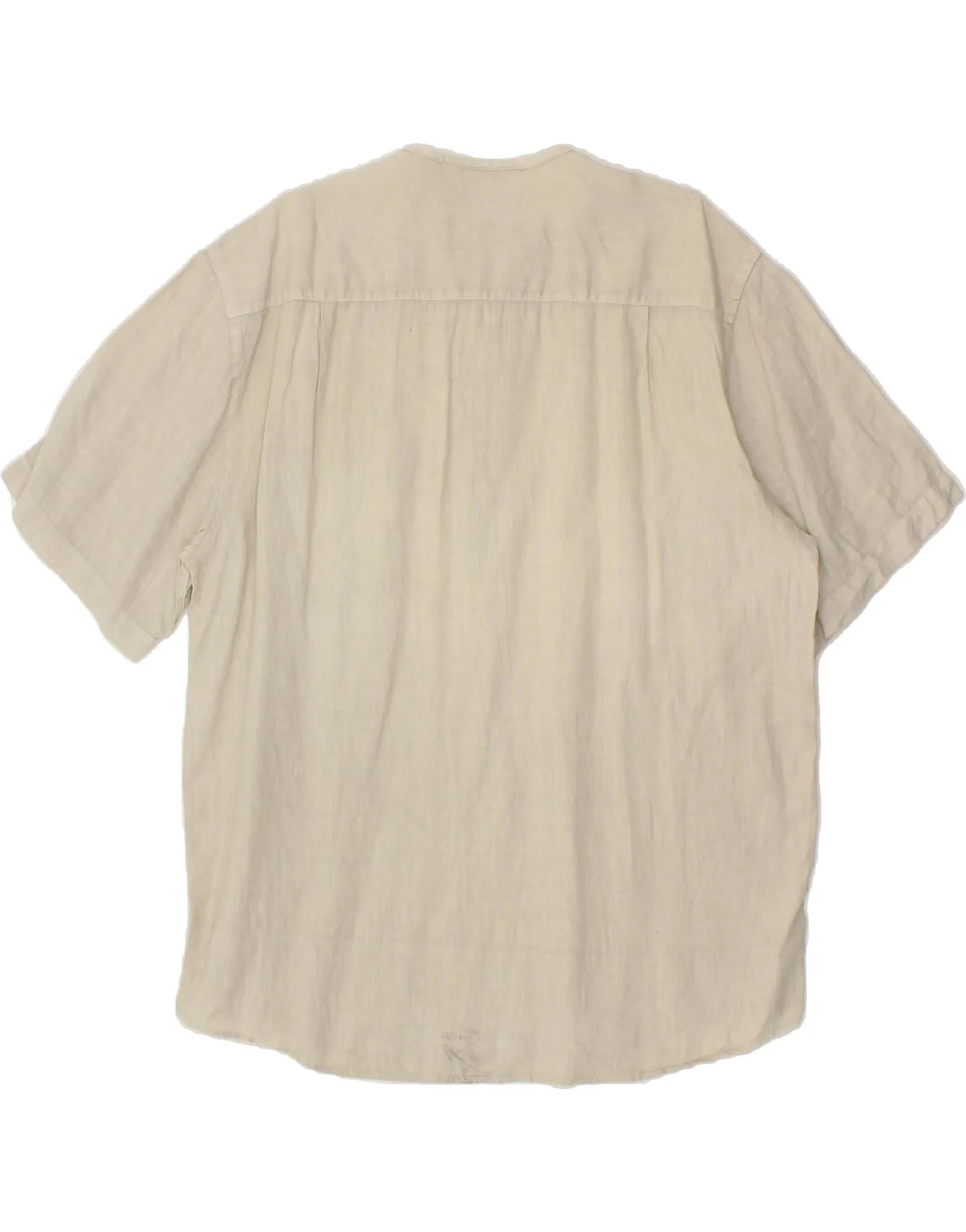 RODRIGO Mens Short Sleeve Pullover Shirt Size 43/44 XL Green Linen