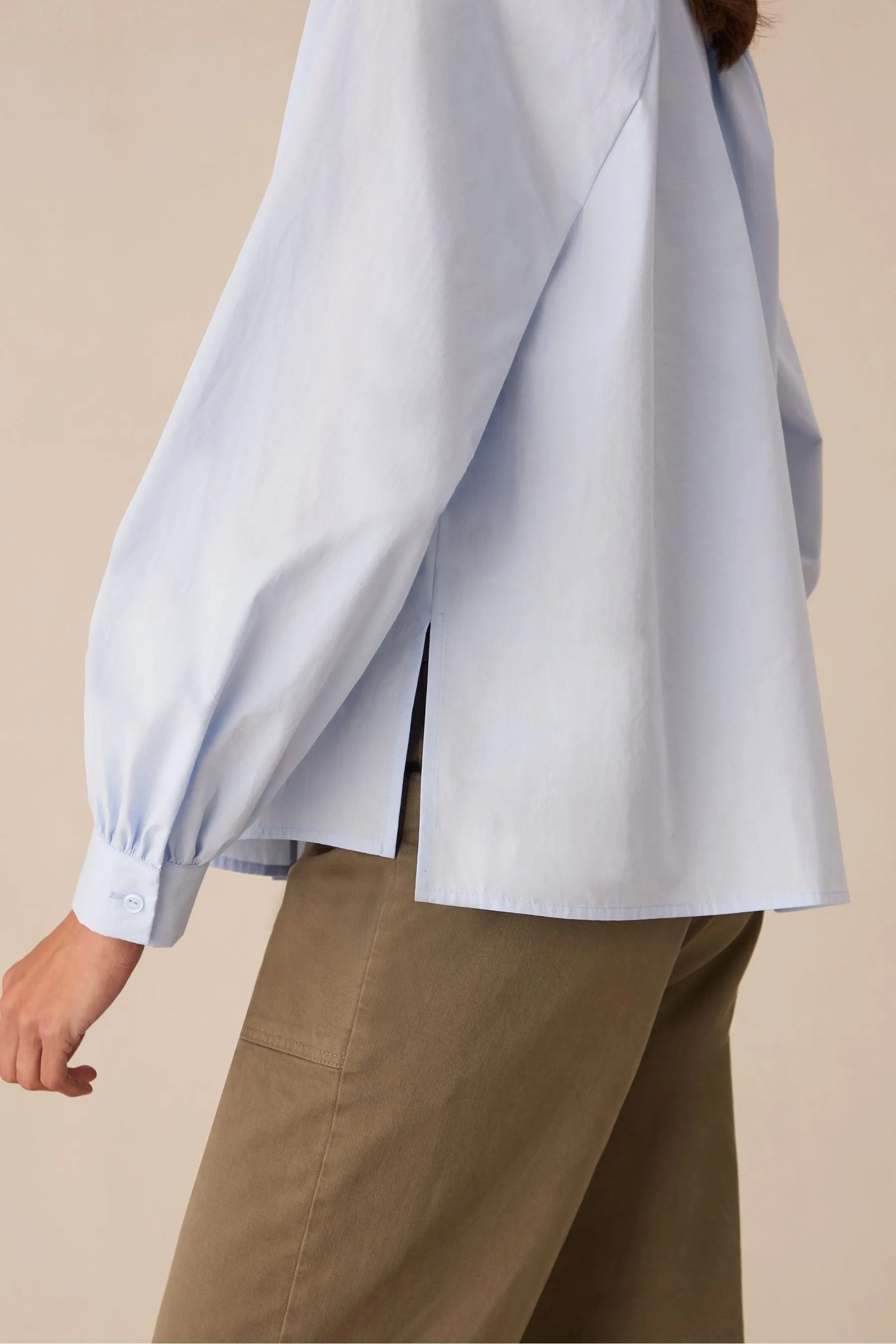 Ro&Zo Cotton Gathered White Blouse    