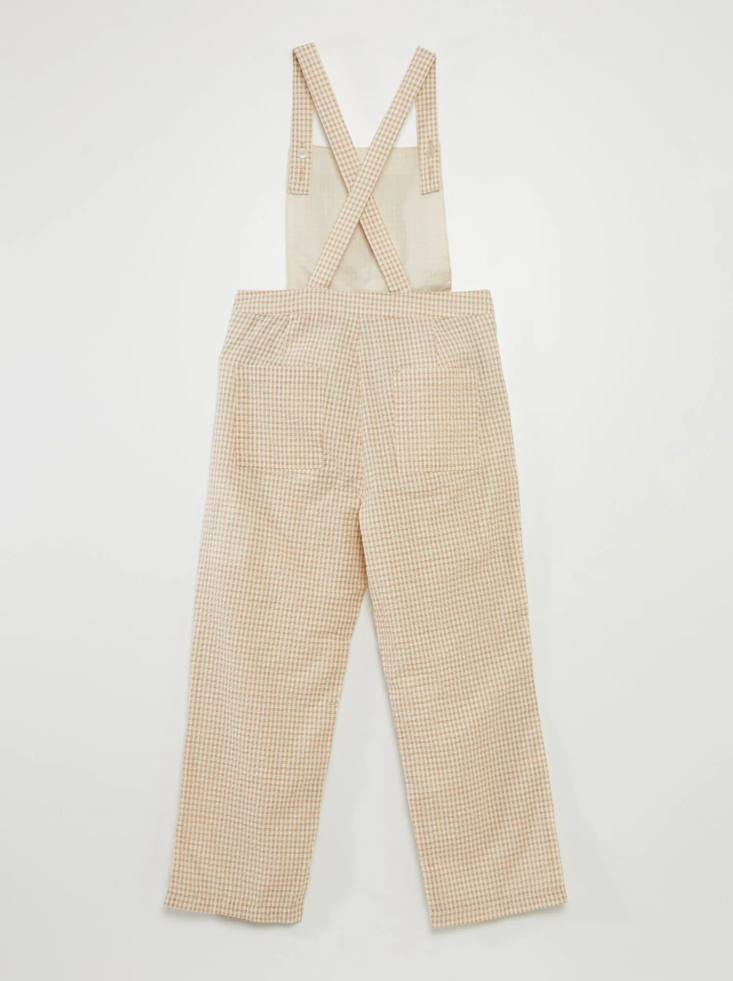 Salopette pantaloni a quadri - BEIGE