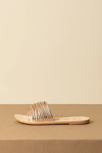 Sandali flat Hollywood metallizzati PLATINUM-MULTI STRIPES