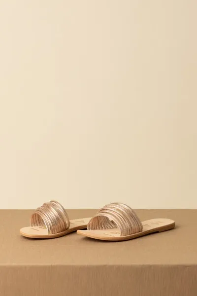 Sandali flat Hollywood metallizzati PLATINUM-MULTI STRIPES