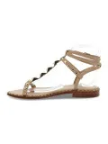 Sandalo basso Ash PARTY SCHIAVA SKIN in pelle carne e oro