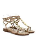 Sandalo basso Ash PARTY SCHIAVA SKIN in pelle carne e oro