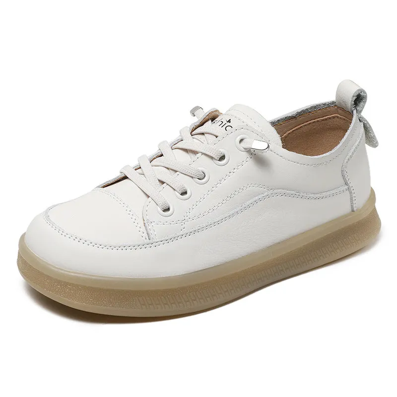 Scarpe casual piatte in pelle patchwork moda donna