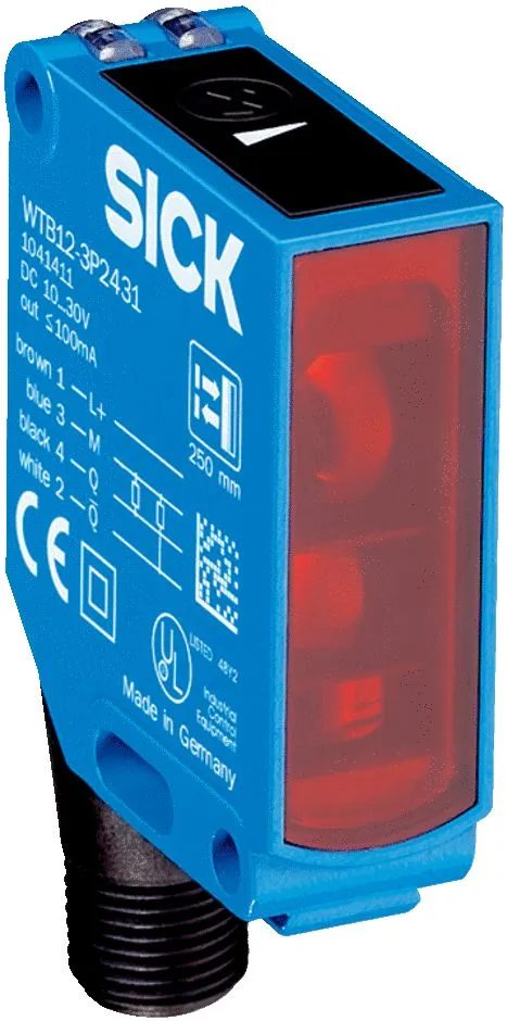 Sensore fotoelettrico Rettangolare SICK, a soppressione di sfondo, rilevamento 50 → 800 mm, uscita PNP