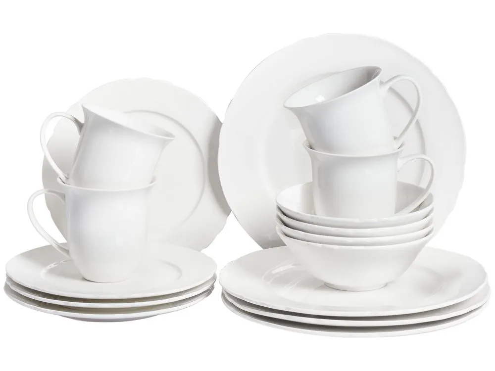 Set di 16 stoviglie ELDERBERRY Porcellana Bianco