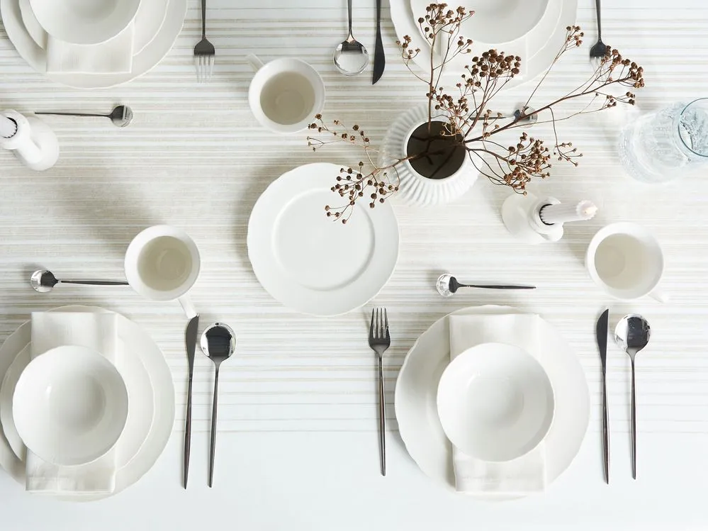 Set di 16 stoviglie ELDERBERRY Porcellana Bianco