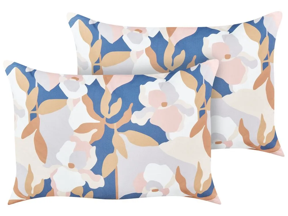 Set di 2 cuscini da esterno VEREZZI Trama floreale 40 x 60 cm Multicolore