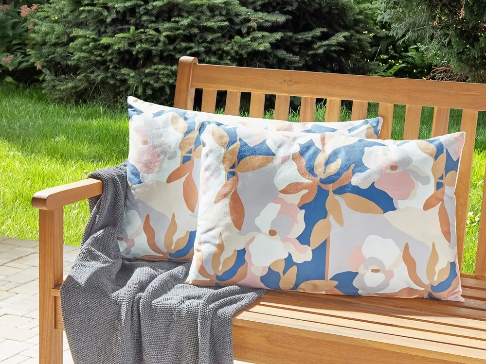 Set di 2 cuscini da esterno VEREZZI Trama floreale 40 x 60 cm Multicolore