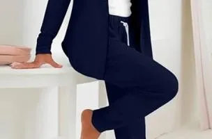 Set tuta con cerniera, blu scuro