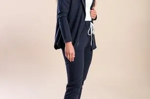 Set tuta con cerniera, blu scuro
