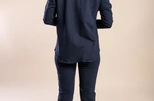 Set tuta con cerniera, blu scuro