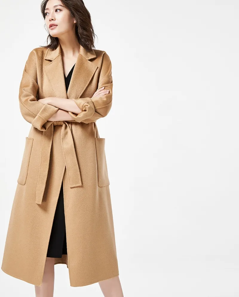 Shenghong 23 Autunno e inverno Nuovo stile M Cappotto di lana con ondulazione dell'acqua a doppia faccia fatto a mano Cappotto d