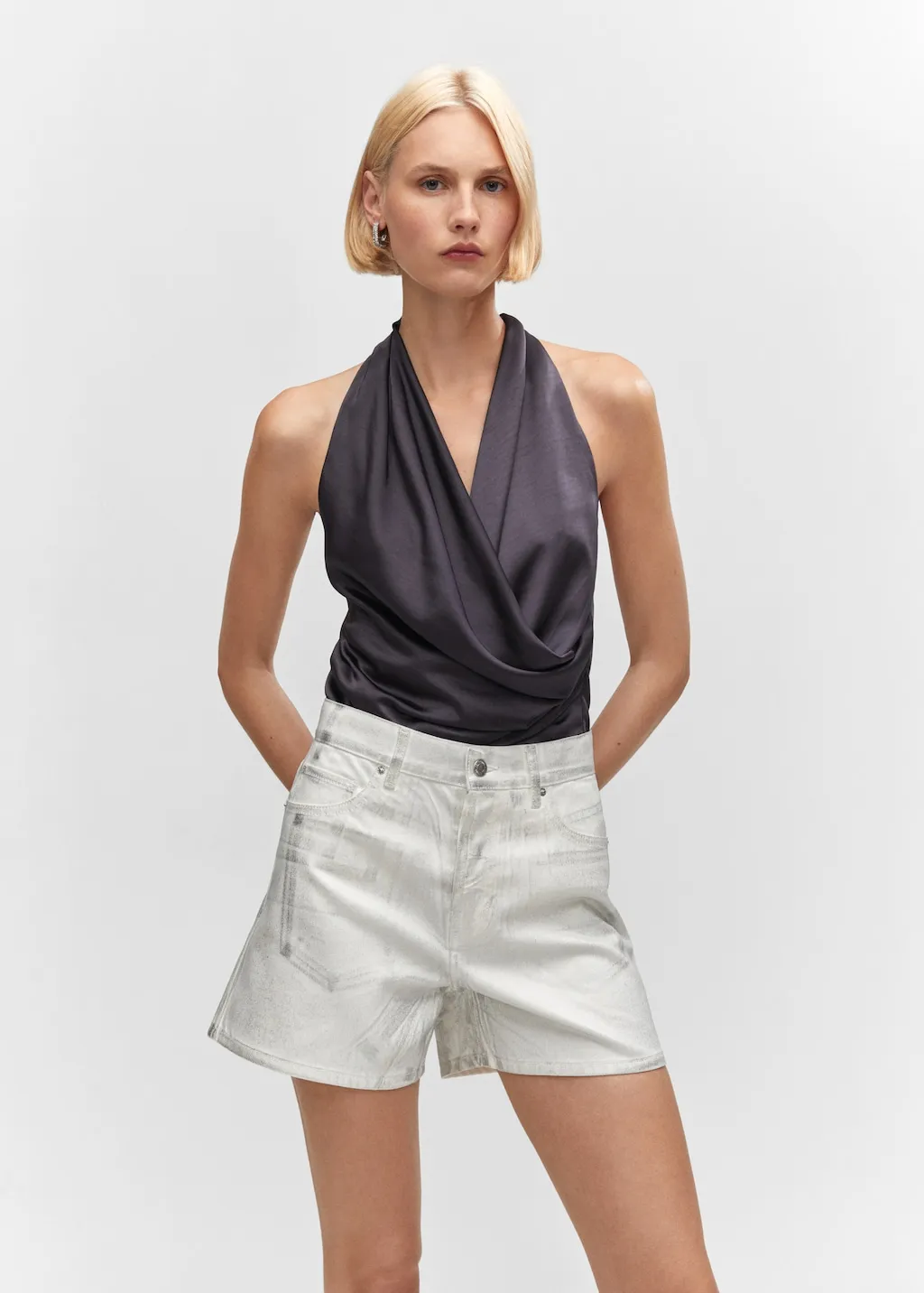 Short jeans metallizzati