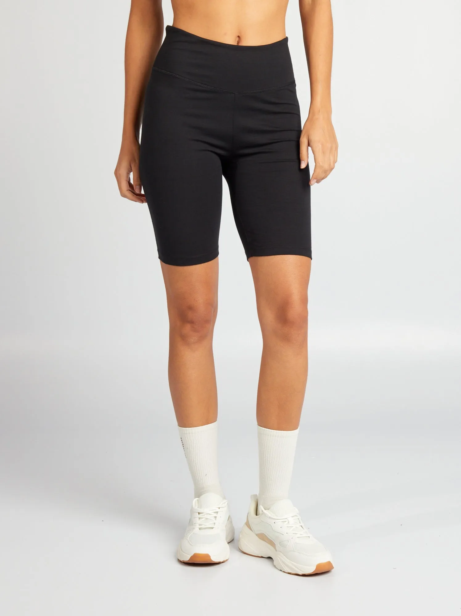 Shorts da ciclista tinta unita - nero