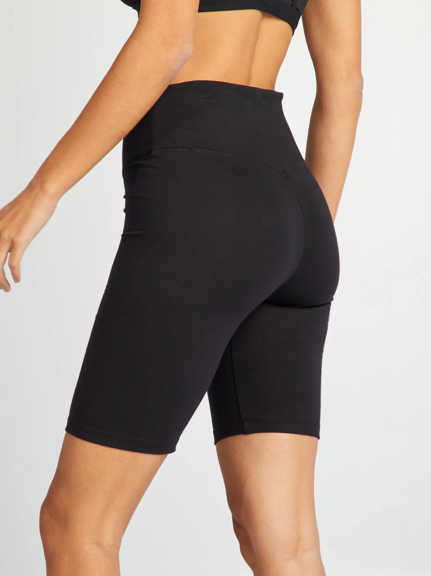 Shorts da ciclista tinta unita - nero