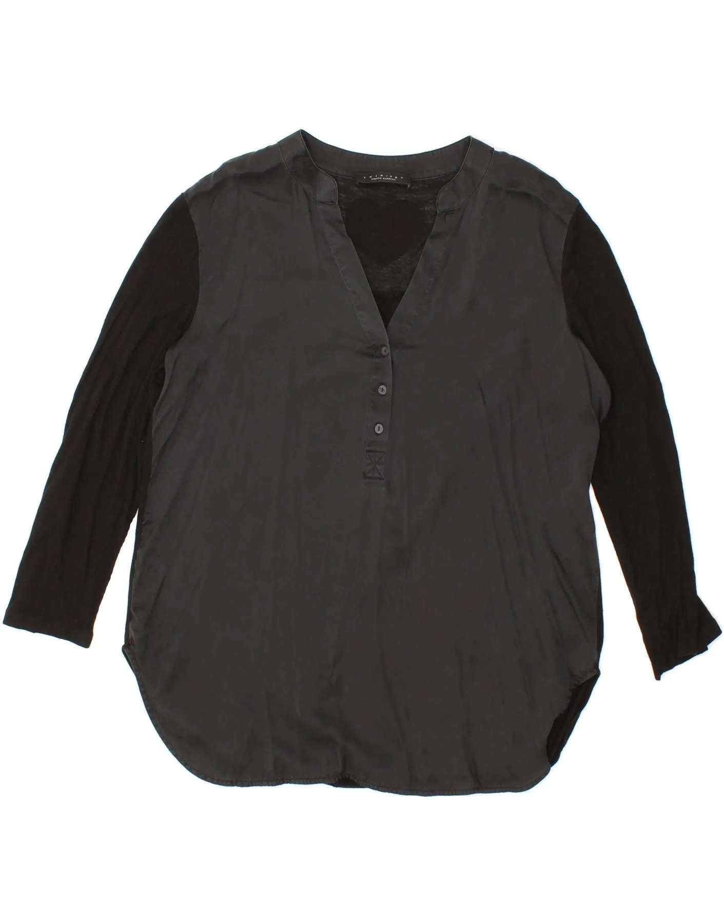 SIMONA BARBIERI Womens Twin-Set Pullover Shirt UK 16 Large Black
