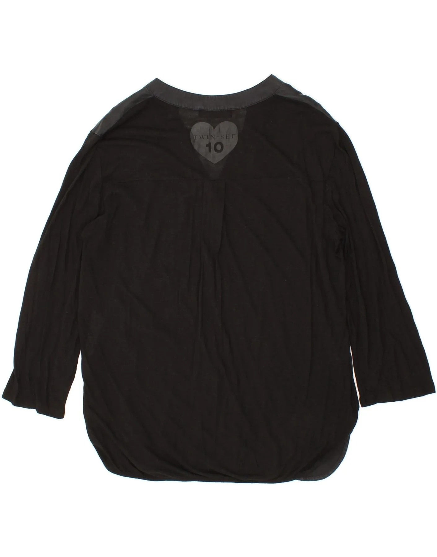 SIMONA BARBIERI Womens Twin-Set Pullover Shirt UK 16 Large Black