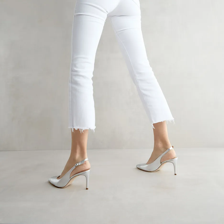 Slingback Argento a Punta
