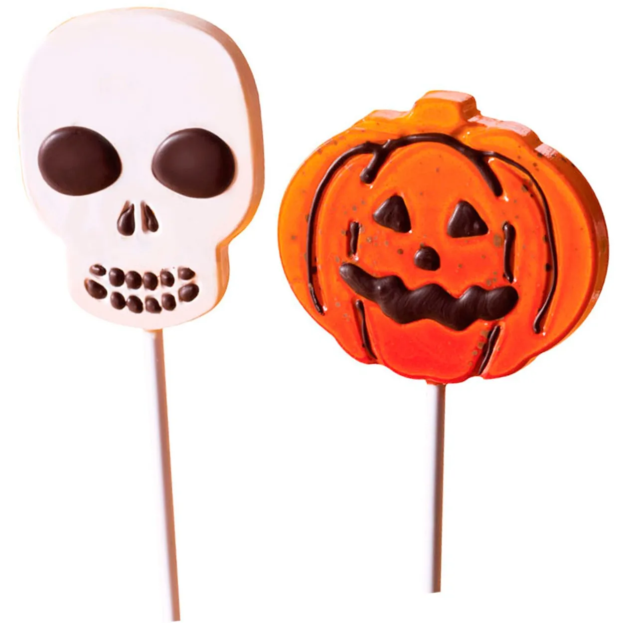Stampi in plastica termoformati per lecca-lecca di cioccolato di Halloween - Dekora - 8 cavità