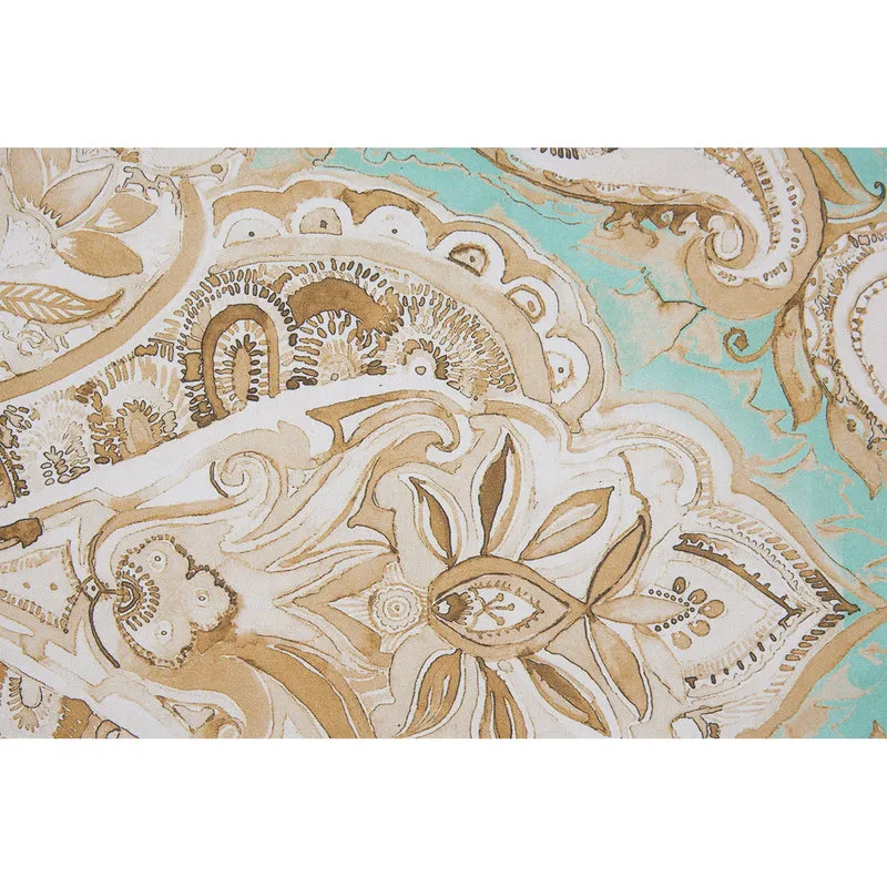Stile Paisley Coppia di federe bifaccia in cotone Paisley verde/sabbia