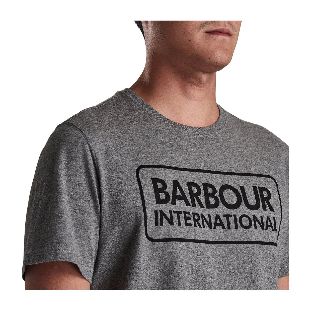 T-shirt Barbour International Essential Logo Grigio Melange