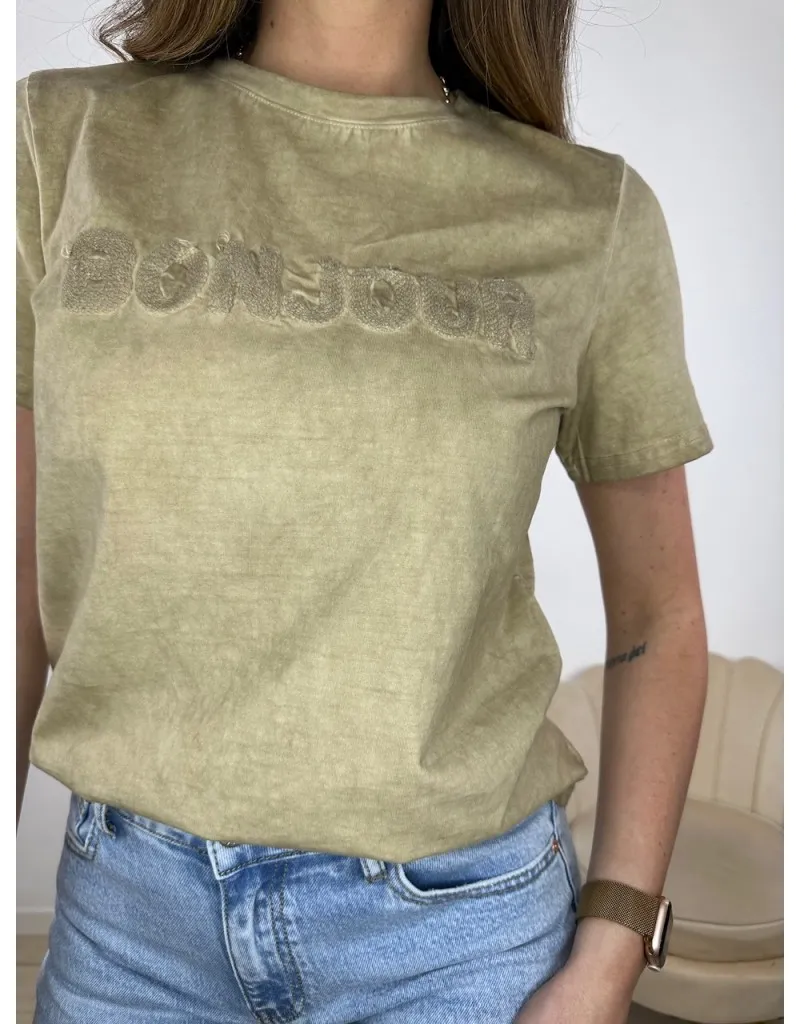 T-SHIRT BONJOUR CAMEL