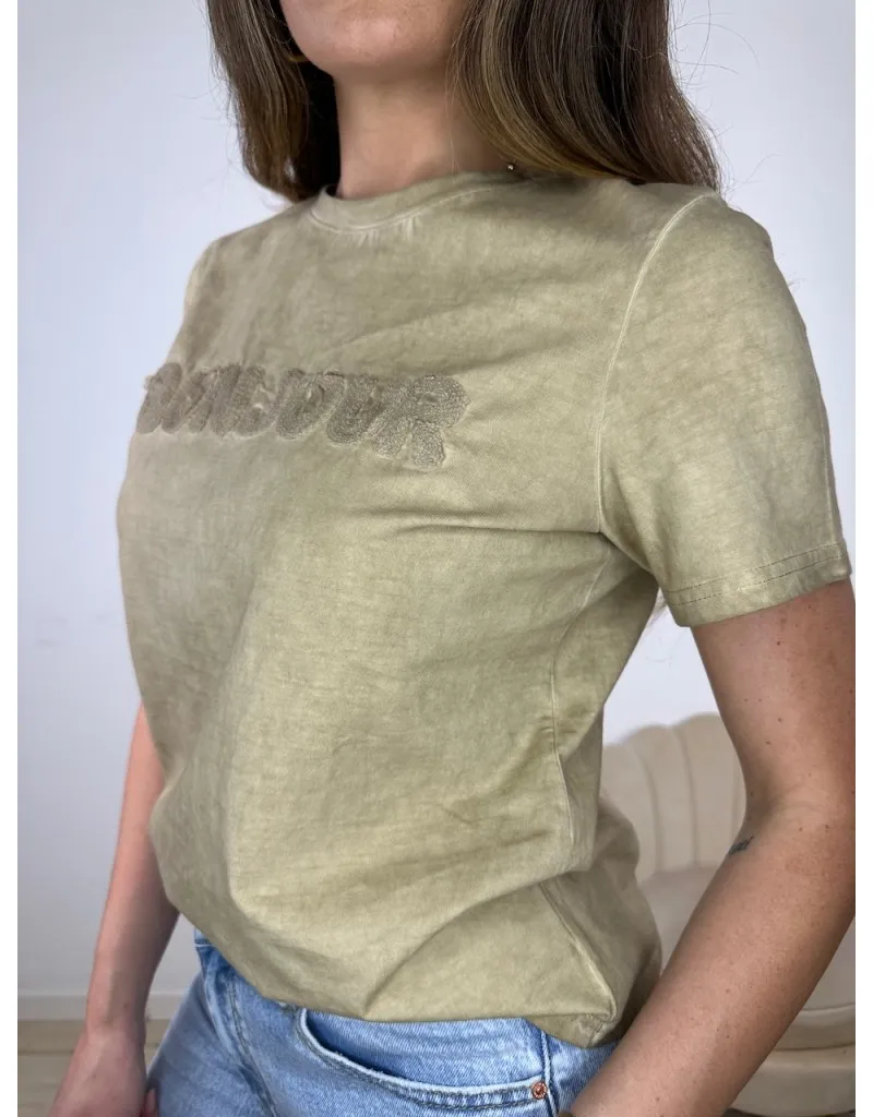 T-SHIRT BONJOUR CAMEL