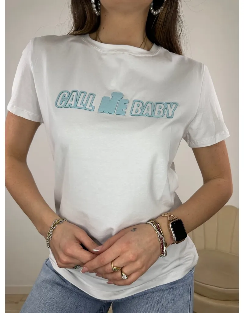 T-SHIRT CALL ME BABY BIANCO