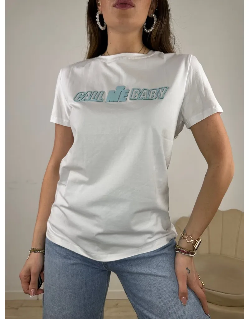 T-SHIRT CALL ME BABY BIANCO