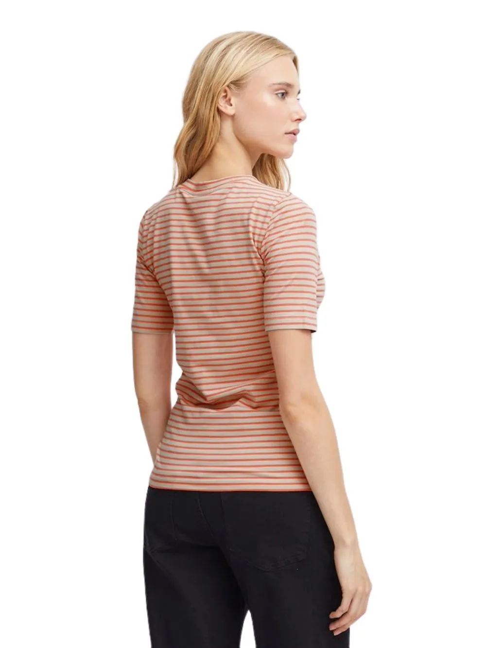 T-shirt Donna a righe arancione