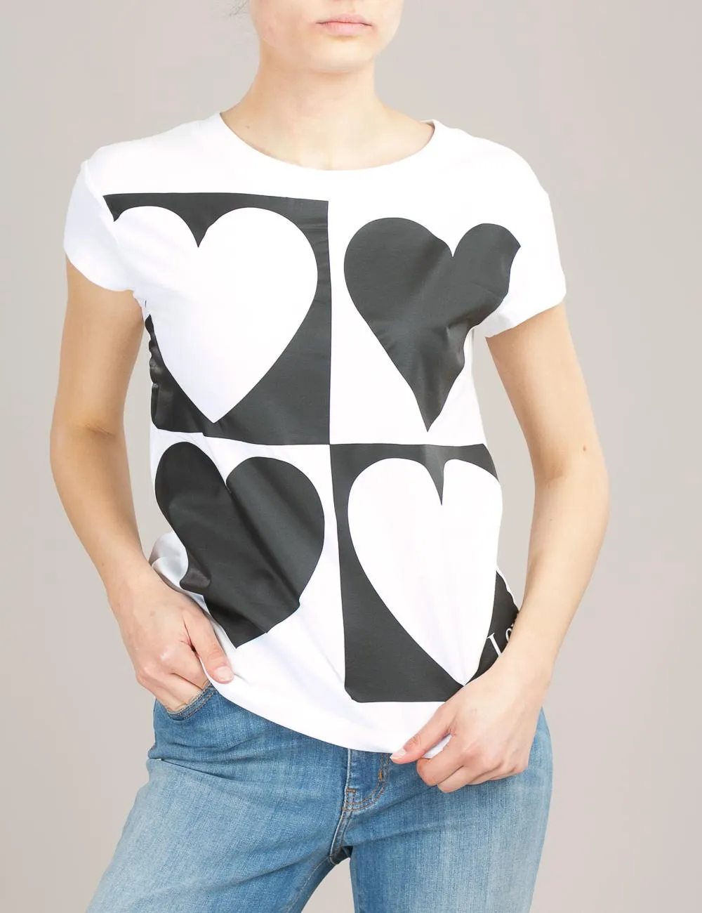 T-shirt Graphic Hearts Love Moschino    