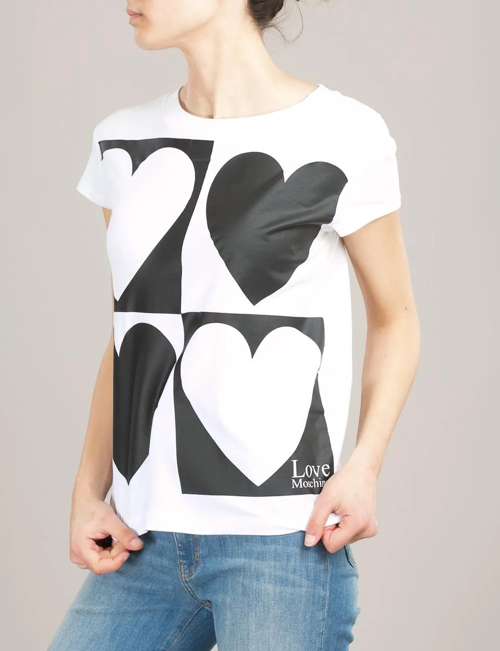 T-shirt Graphic Hearts Love Moschino    