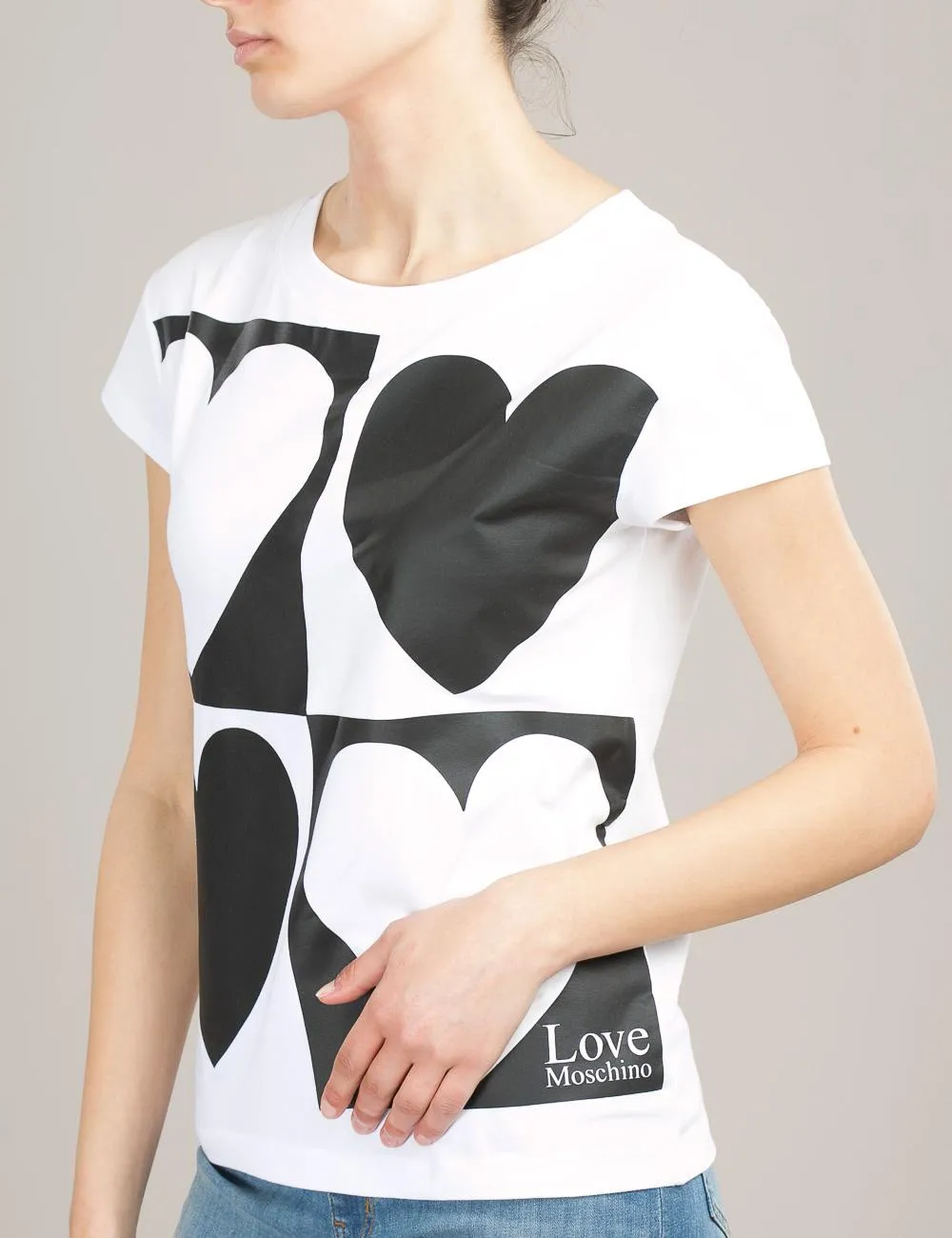 T-shirt Graphic Hearts Love Moschino    