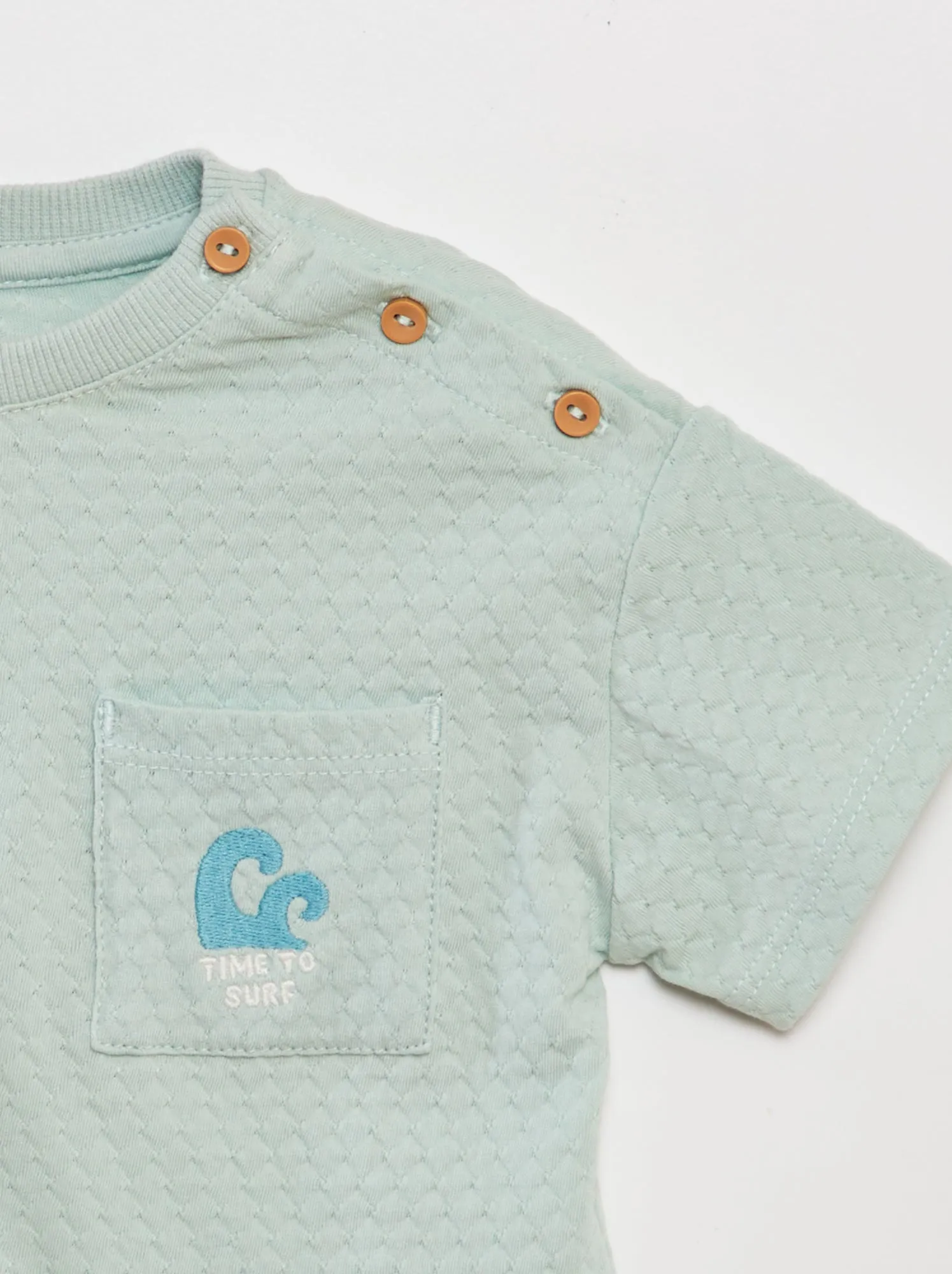 T-shirt oversize tessuto fantasia - BLU