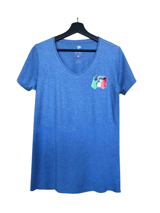 T-shirt Turchese Donna Fiamma Italia