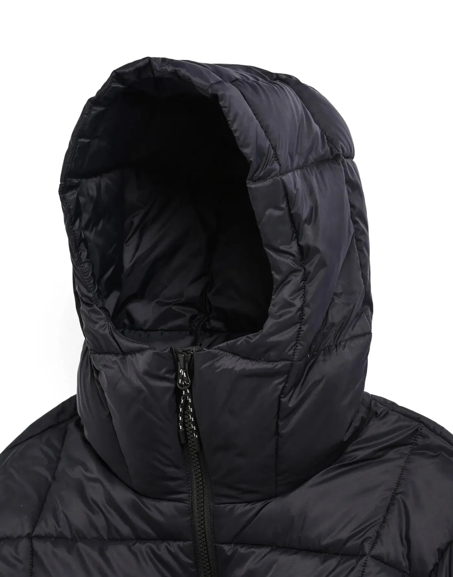 TAION Piumino Lungo Mountain con Cappuccio Black