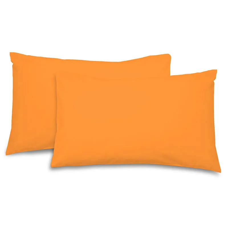 Tendenza floreale Coppia di federe tinta unita, arancio