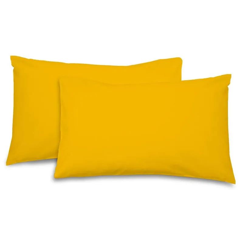 Tendenza floreale Coppia di federe tinta unita, giallo ocra