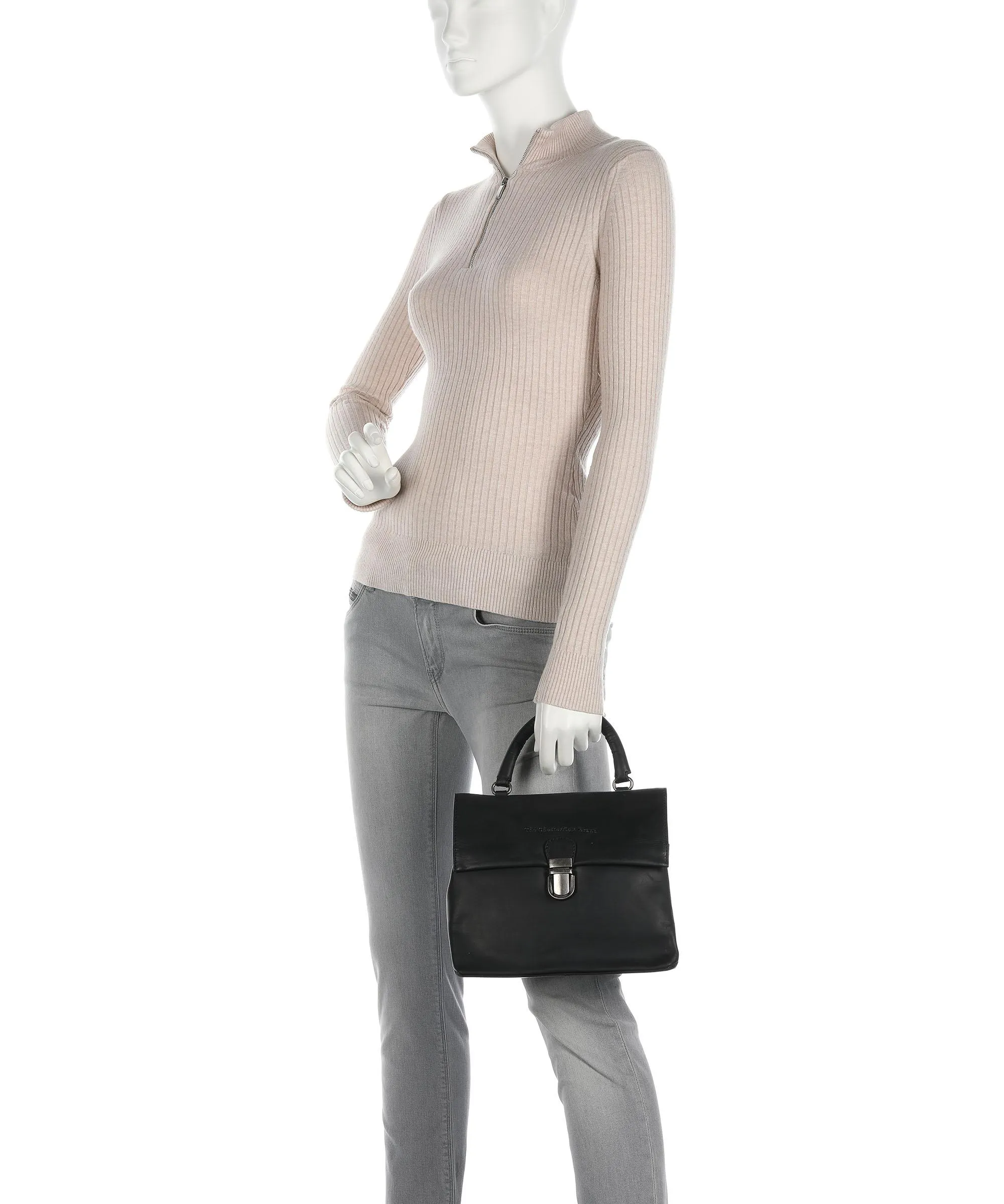  The Chesterfield Brand Rianne Borsa a mano pelle liscia nero  