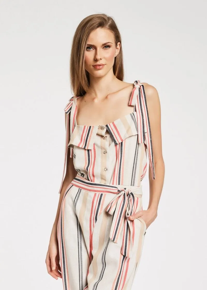 Top a righe con bottoni