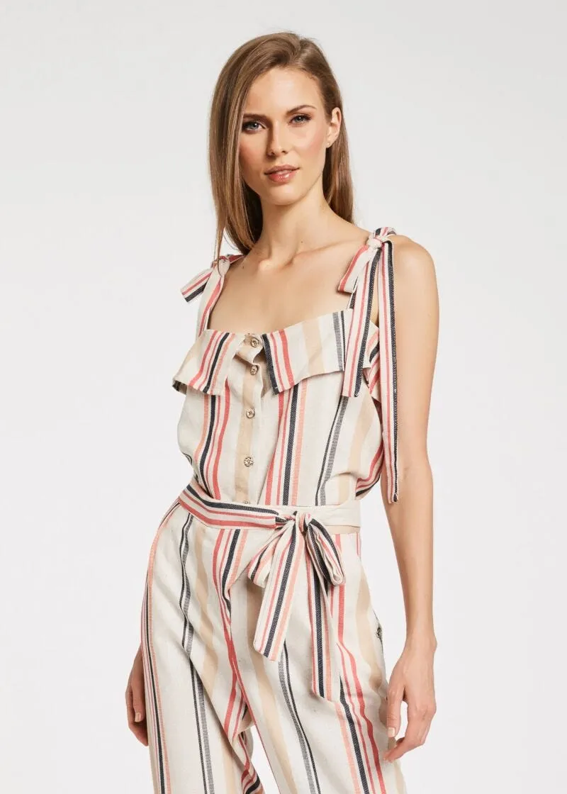 Top a righe con bottoni