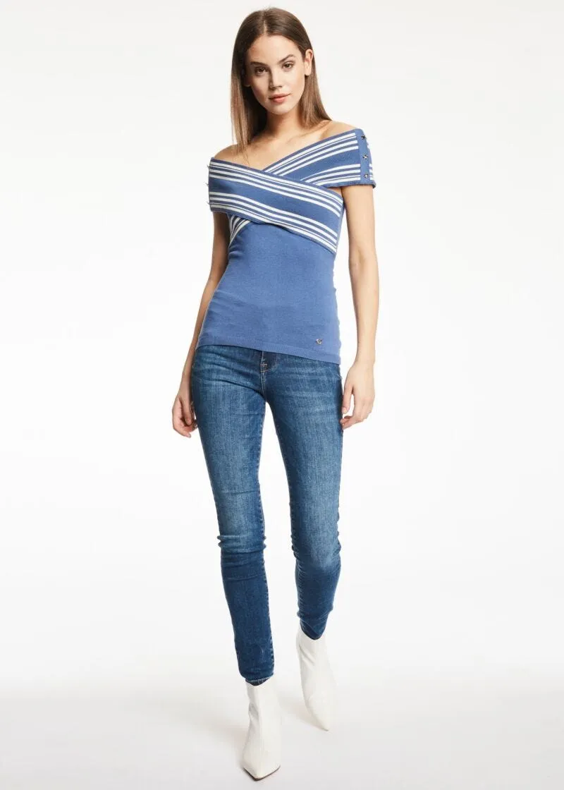 Top in misto viscosa