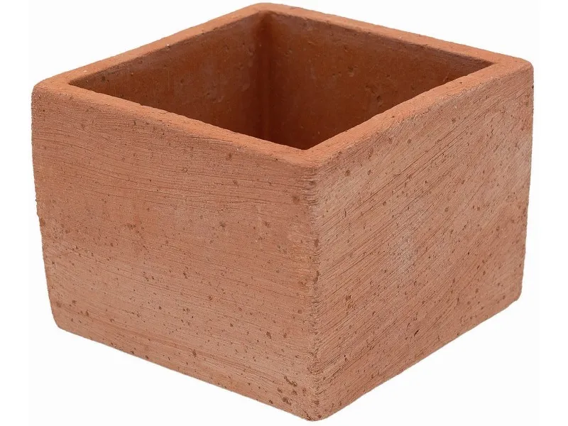 Vaso da esterno in terracotta Mignon quadrato 9x11,5x8 cm