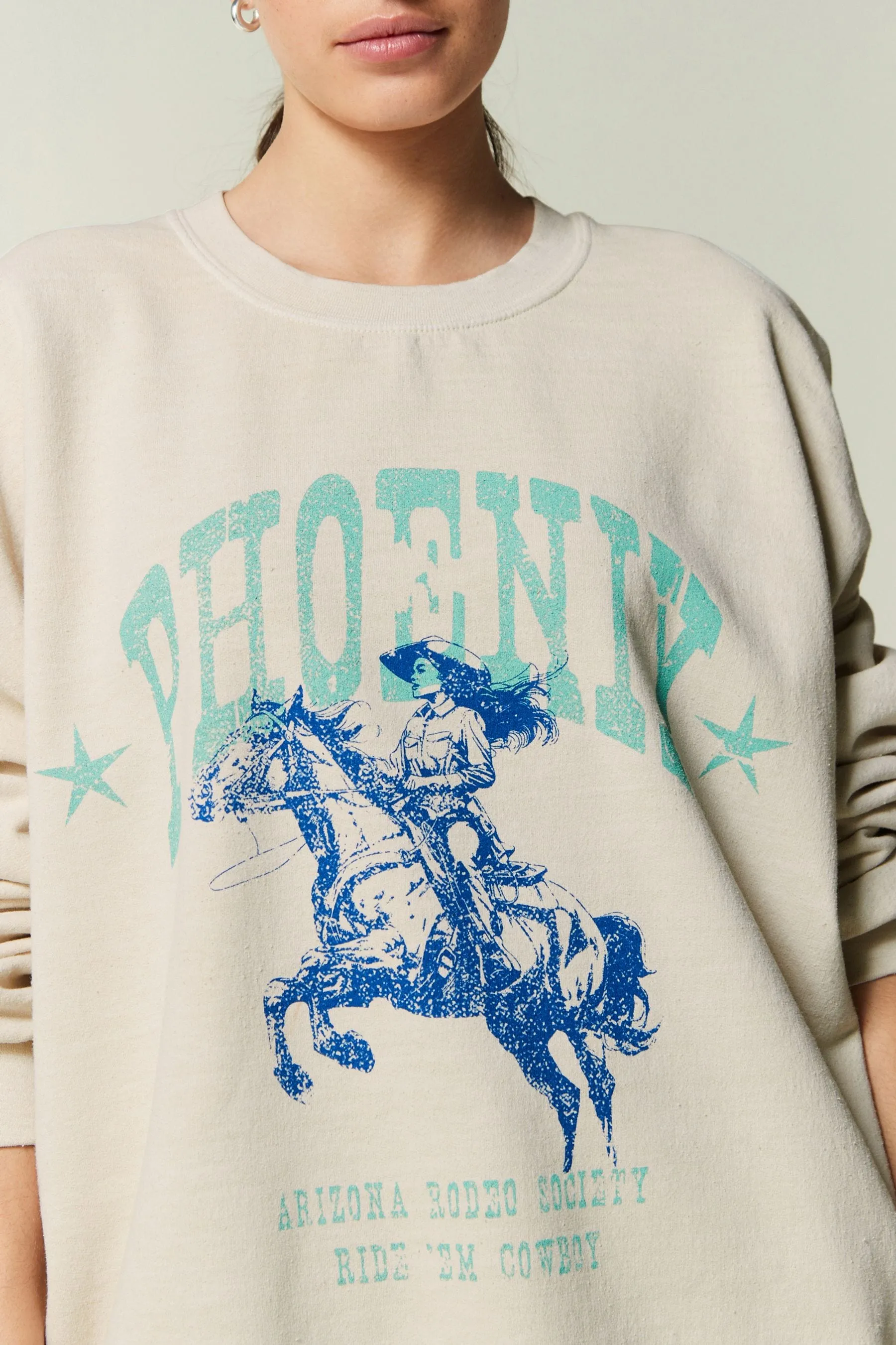 Verde/blu  - Felpa comoda con scritta 