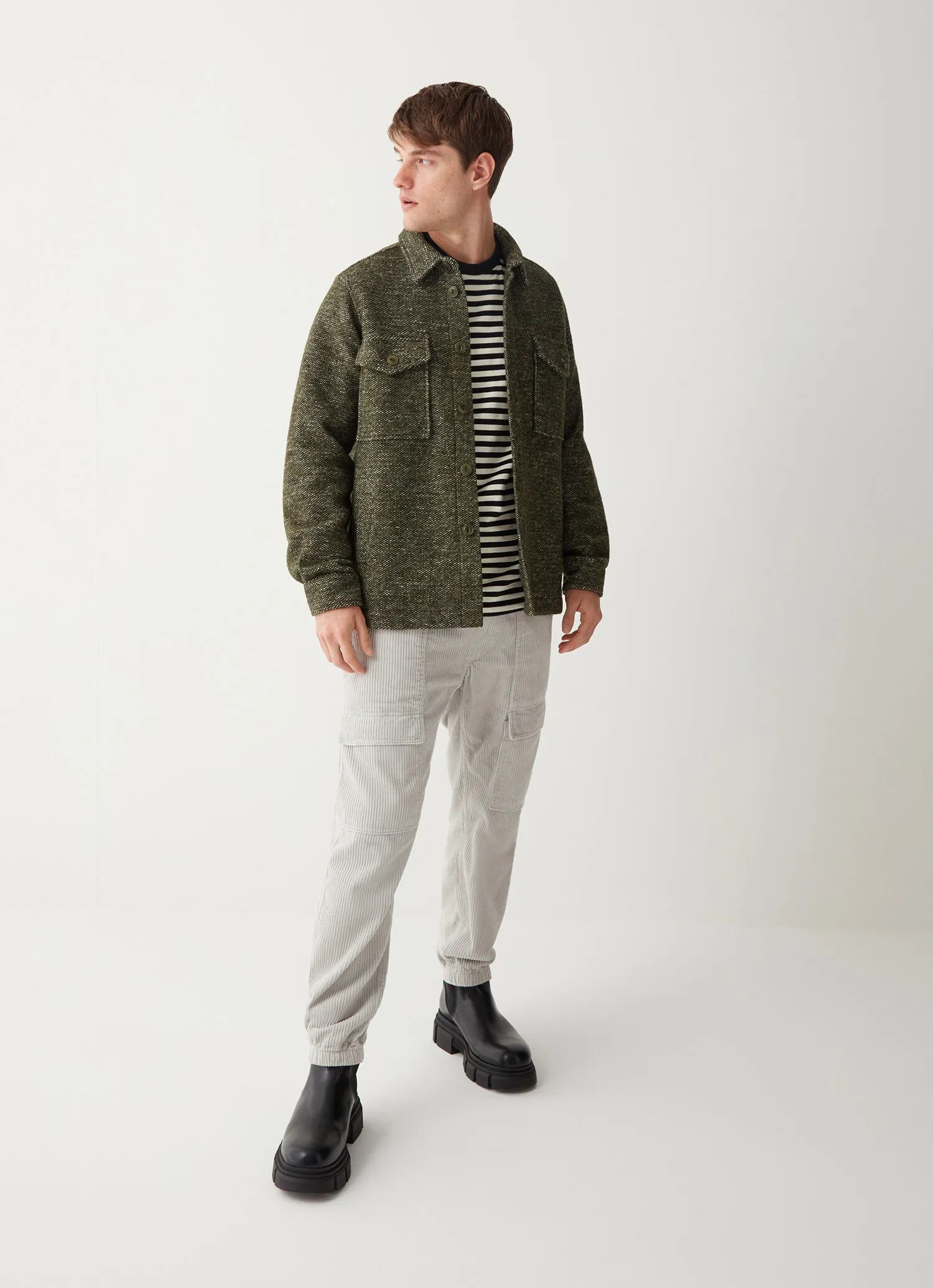 Wool blend flannel shirt