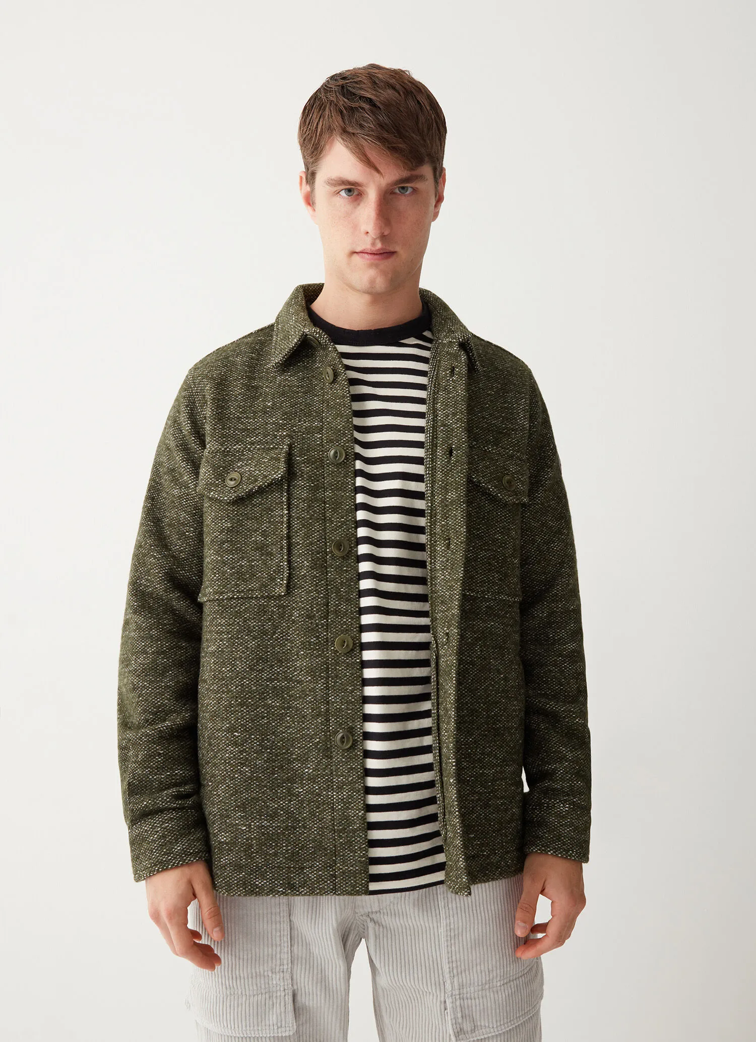 Wool blend flannel shirt